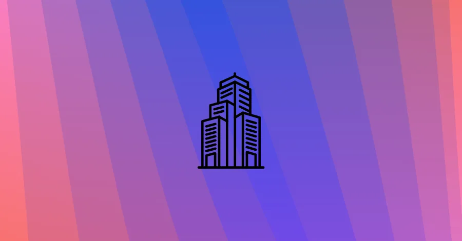 Office building icon on a purple gradient