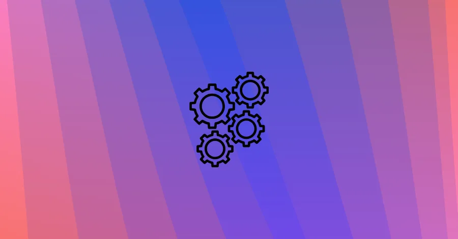 Gears icon on a purple gradient