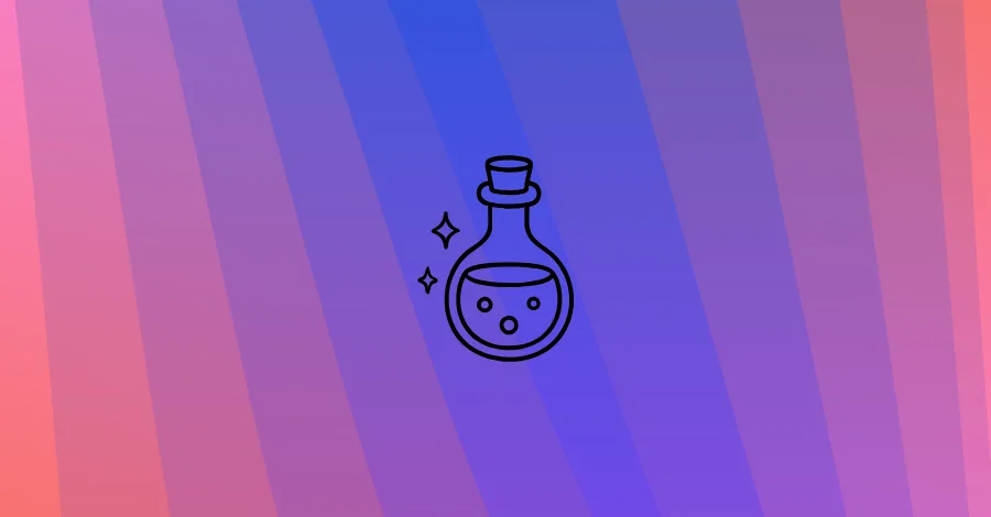Potion bottle icon on a purple gradient