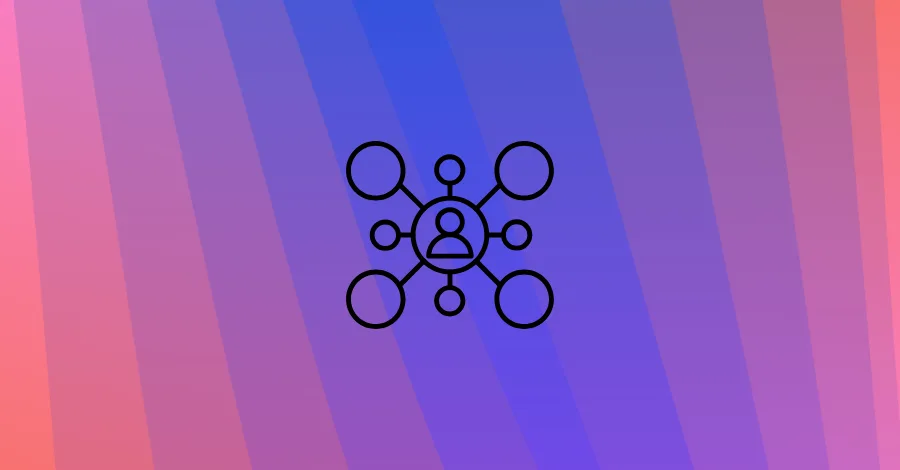 Network icon on a purple gradient