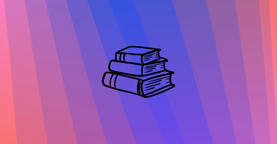 Stack of books icon on a purple gradient