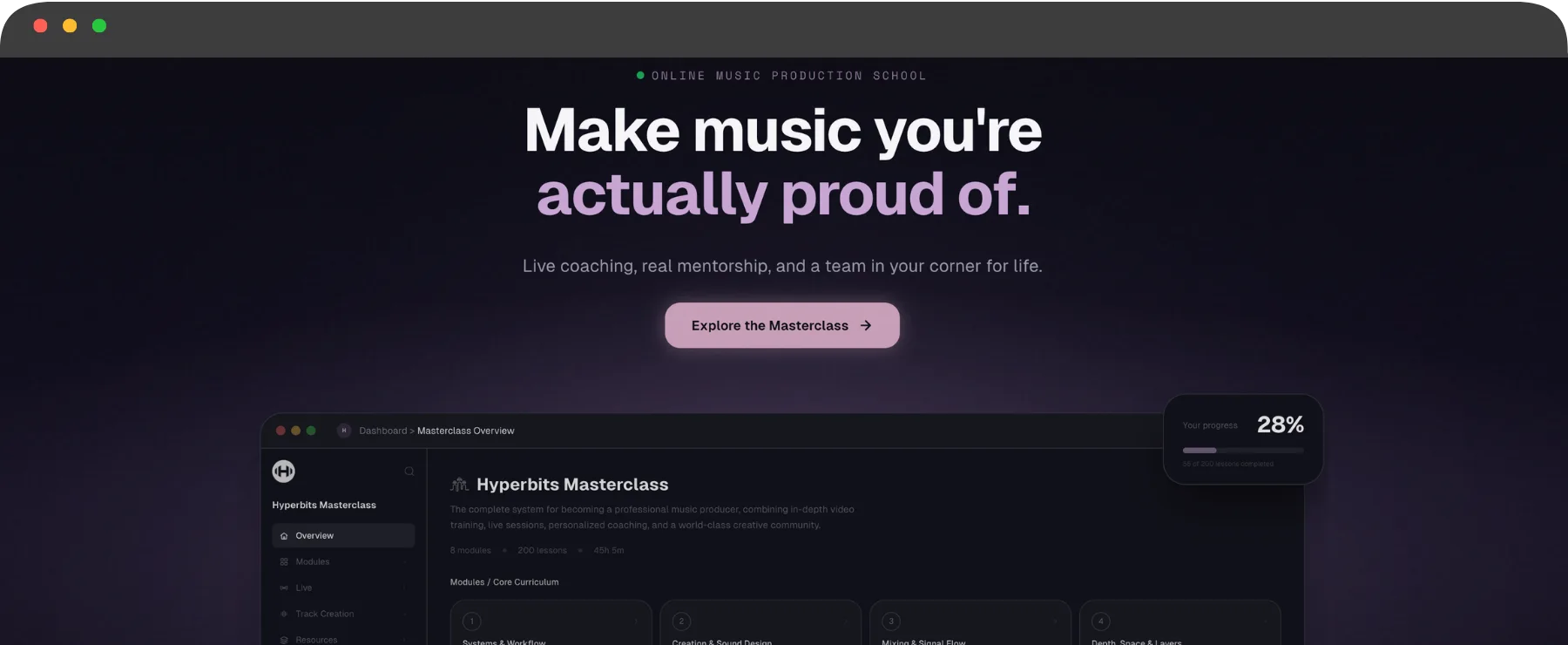 Hyperbits Masterclass learning platform