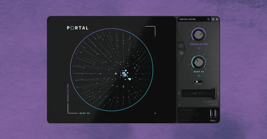 Output Portal granular effects plugin interface showing the granular manipulation controls