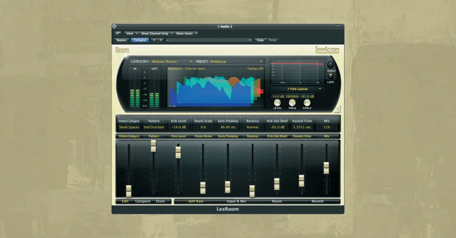 Lexicon PCM Native Reverb Bundle plugin interface showing multiple reverb modes