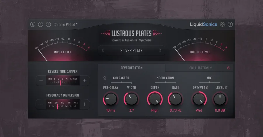 Liquidsonics Lustrous Plates plate reverb plugin interface