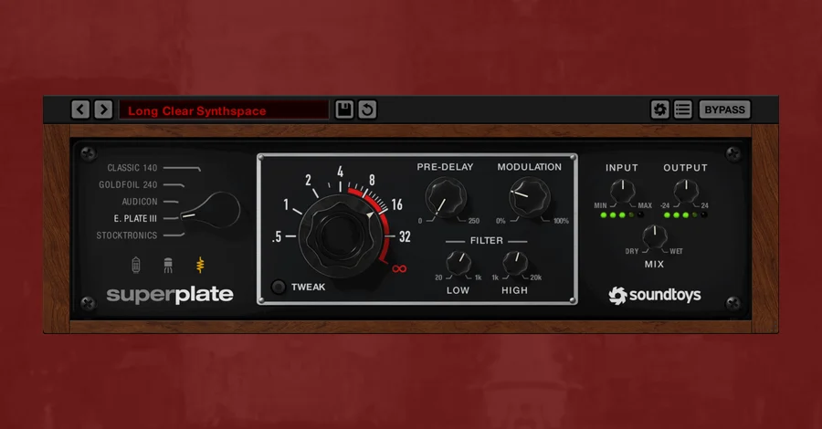 Soundtoys SuperPlate plate reverb plugin with five plate models