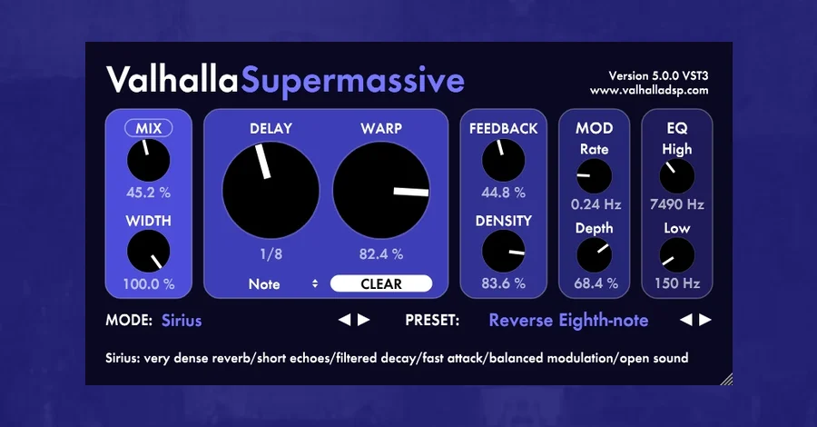 Valhalla Supermassive free reverb and delay plugin