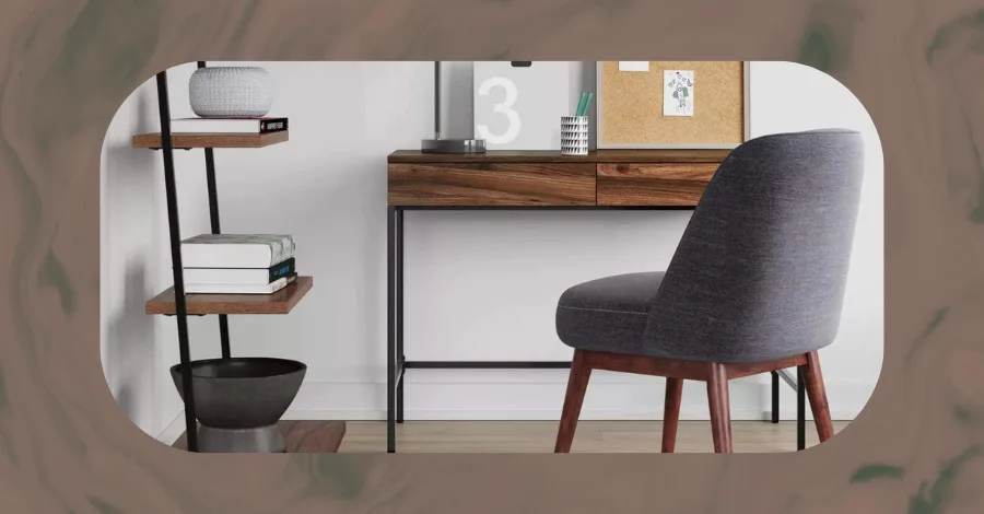 Threshold Loring Wood Writing Desk, a minimal mid-century style desk for small studios