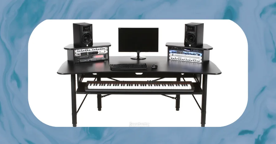 RAB Audio ProRak 88 studio desk, 81 inches wide with 8U of rack space