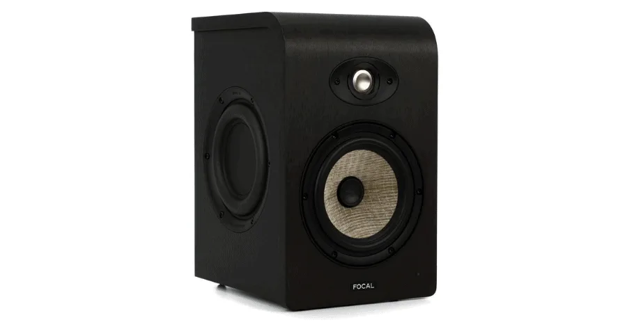 Focal Shape 65 studio monitor with passive radiator on the side