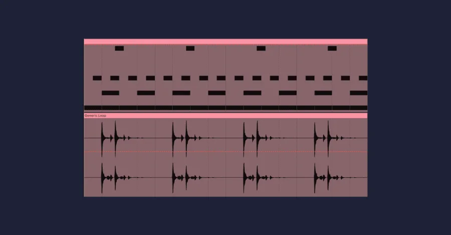A basic loop enhanced with a sampled audio loop for humanization