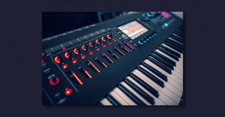 EQ cheat sheet for synths showing frequency ranges for bass synths, pads, leads, and plucks