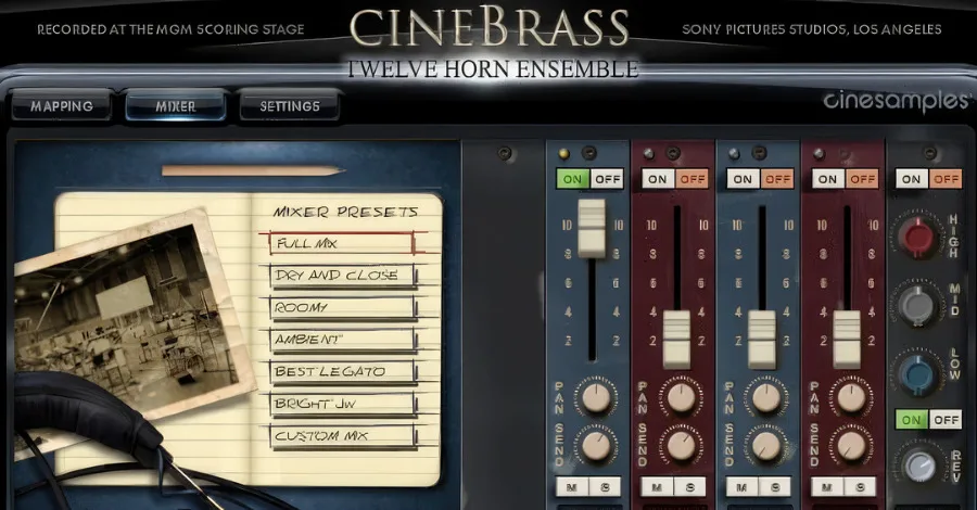 CineBrass Twelve Horn Ensemble Kontakt library recorded at MGM Scoring Stage