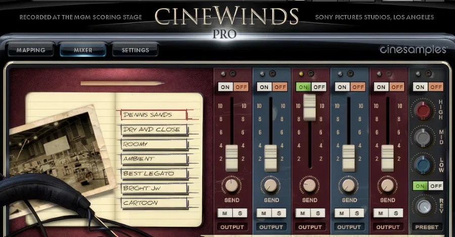 CineWinds Pro CineSamples Kontakt library with orchestral woodwind instruments