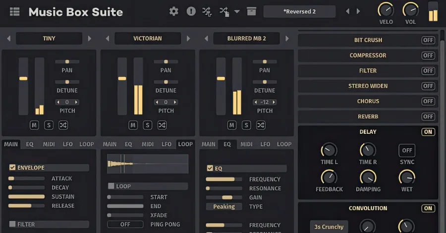 Dual Music Box Frozen Plain Kontakt library with two multisampled music boxes