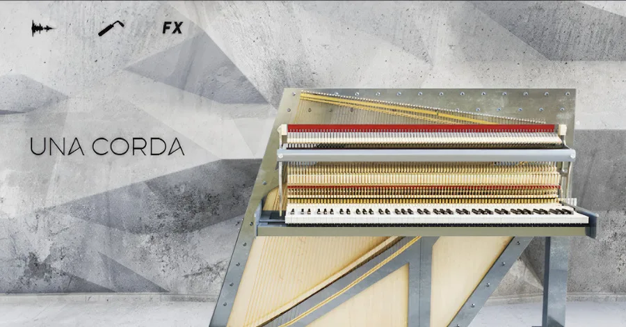 Una Corda Kontakt library interface showing intimate piano sounds