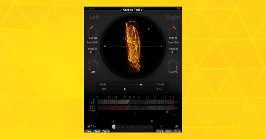Flux Stereo Tool stereo field imaging plugin interface