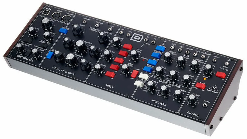 Behringer Model D analog synthesizer, compact Eurorack-compatible desktop unit