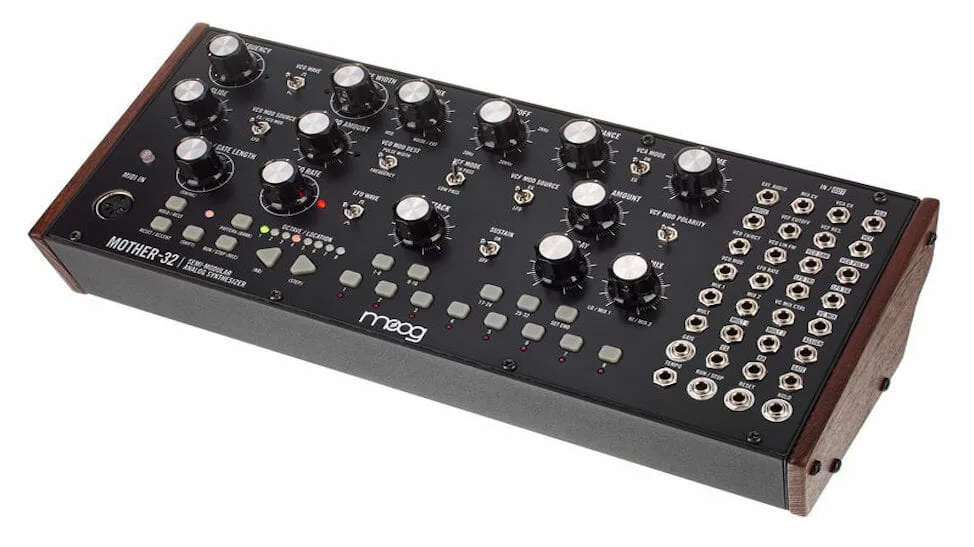 Moog Mother-32 semi-modular Eurorack analog synthesizer with patch points and step sequencer