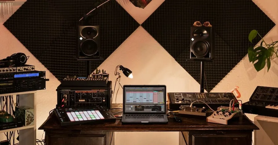 Another Ableton creative space basement studio, creative and simple man-cave aesthetic
