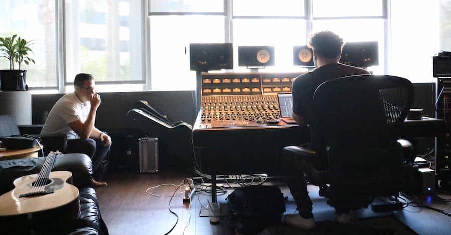 Capital Records studio, Neve 8058 console alongside stunning windows