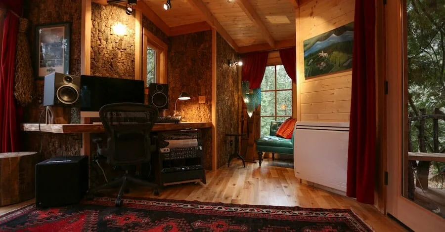 ProducerHive wood studio, proving there is no such thing as too much wood