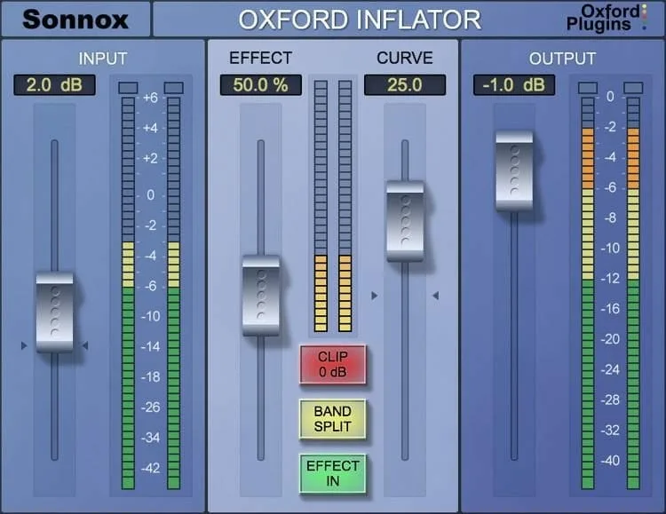Sonnox Oxford Inflator plugin interface showing Effect dial at 30%