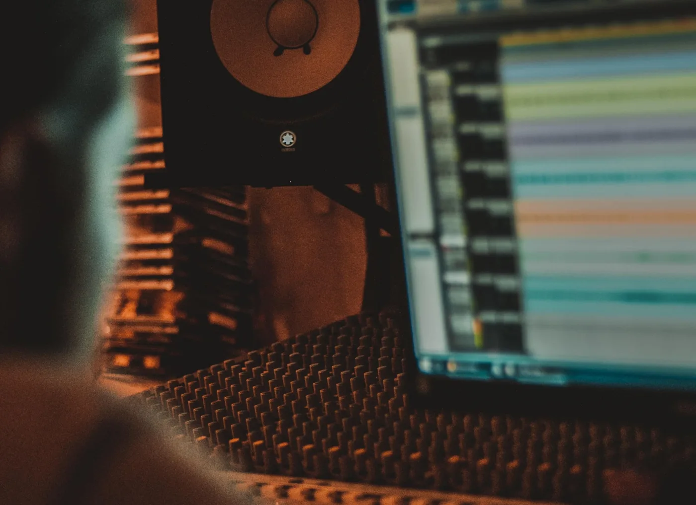 Clean studio workspace with monitors and audio interface ready for mixing