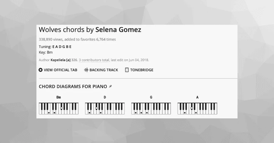 Circle of fifths chord chart for finding the original chords of a song