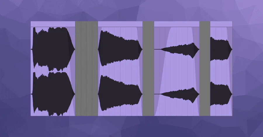 Vocal chop pattern in a DAW showing sliced and rearranged audio clips