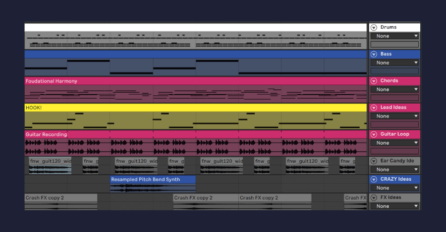 Refining the track so all elements support the hook, with less essential channels muted or removed