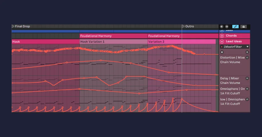 Automation lanes open across a full arrangement, bringing movement and life to each section