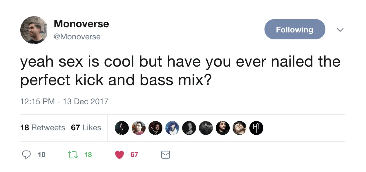 Kick and sub-bass waveforms aligned on the same beat in an Ableton arrangement view