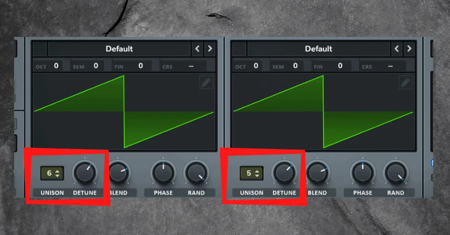 Detuned layer showing how a second synth pitched slightly off from the main layer adds width and size