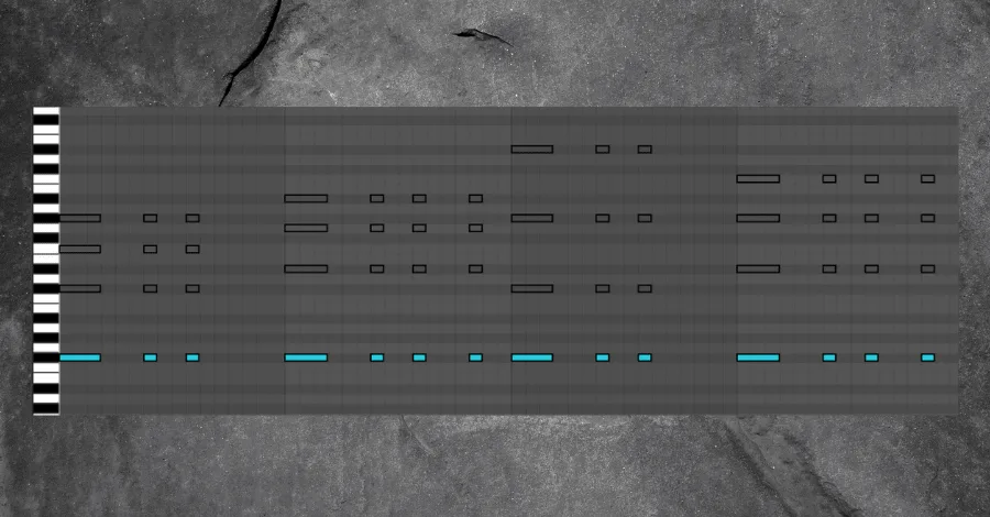 White noise layer showing a noise generator triggered alongside the chord progression