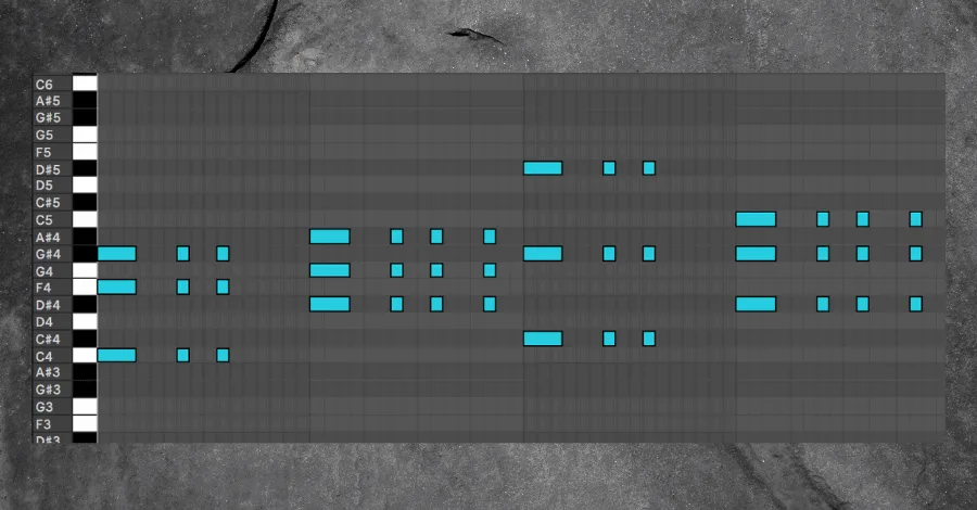 Simple chord progression showing the main layer before any layering is applied