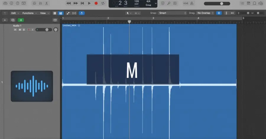 Logic Pro mute button toggling on a selected track