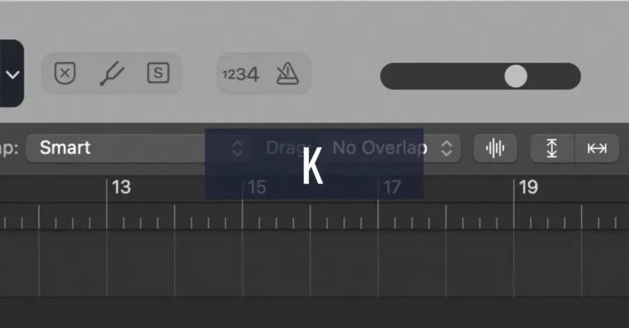 Logic Pro click track being toggled on and off from the main window