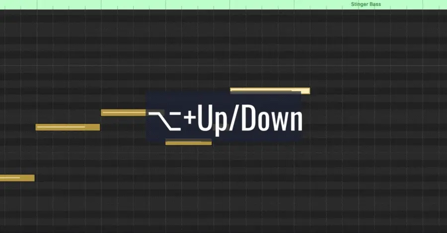 Logic Pro MIDI notes being nudged up and down by semitone using Option+arrow keys