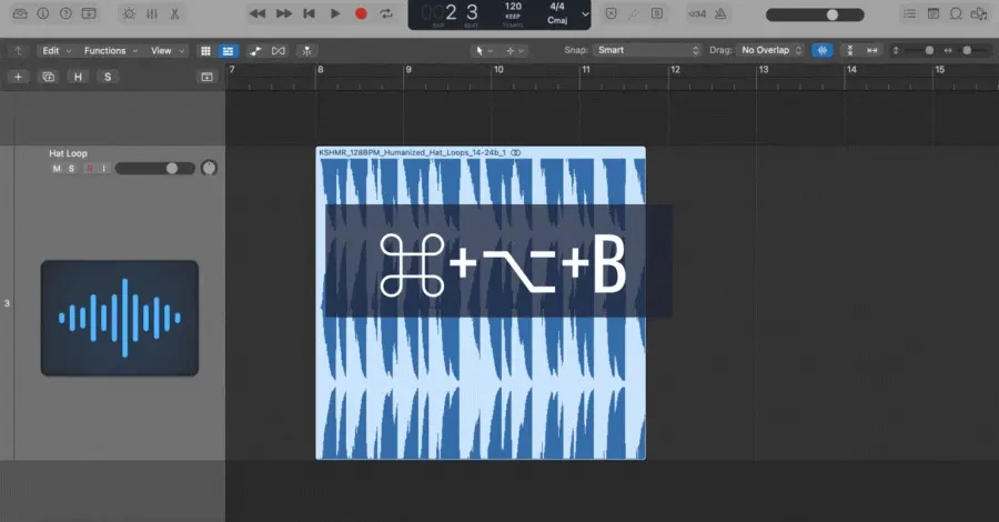 Logic Pro region being stretched to the nearest bar boundary automatically