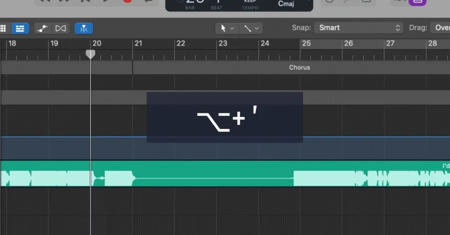 Logic Pro marker being added to the timeline even while a track is recording