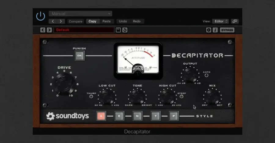 Saturation plugin applied to a software synth channel to add warmth and perceived loudness
