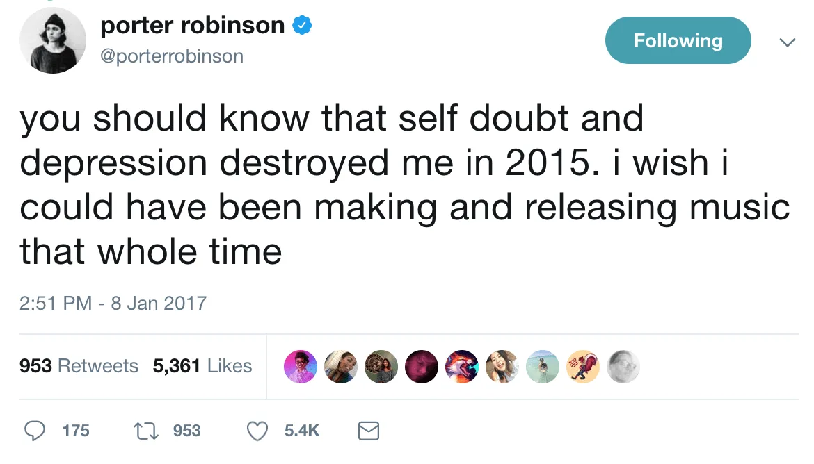 Porter Robinson Tweet