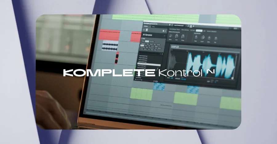 Komplete Kontrol software interface showing the plugin browser and NKS integration