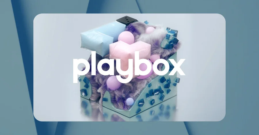 Playbox instrument interface showing Harmony Engine and four-layer sound design
