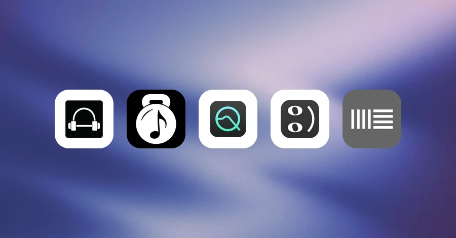 App icons for SoundGym, ToneGym, Quiztones, musictheory.net and Ableton Learning Music