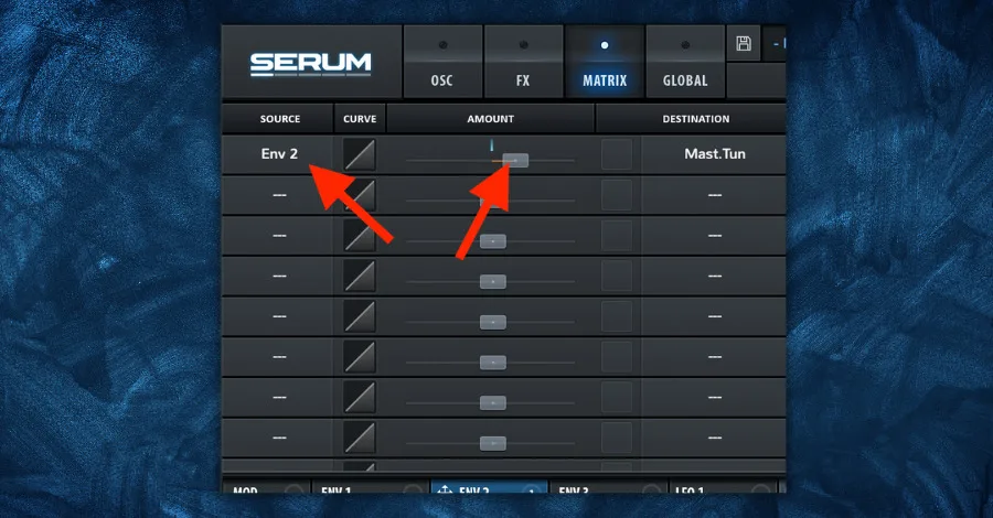Serum matrix ENV 2 amount