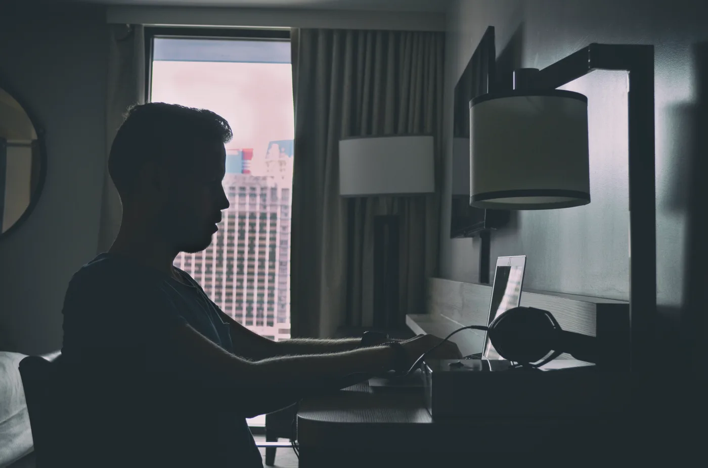 Music industry workspace illustrating online music business