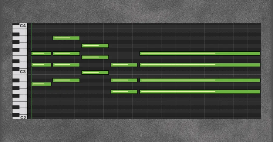 Bonobo Cirrus chords remade in a DAW piano roll