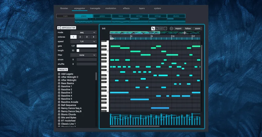 Arpeggiator interface